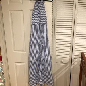 Merona Blue & White Striped Halter Maxi Dress Size XS